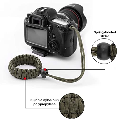 MoKo Wrist Strap for Camera, [Pack of 2] Adjustable Wrist Strap for Camera, Binoculars and Camcorders, Nikon/Canon/Sony/Panasonic/SLR/DSLR – Black & Army Green — view 3