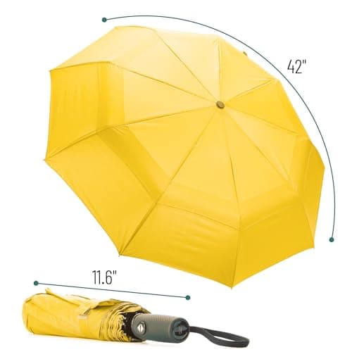Mr. Pen Windproof Travel Umbrella - Yellow, Automatic, Compact, Rain Umbrella — view 2