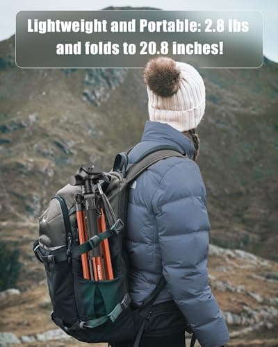 POLAM-FOTO 188cm Aluminium Camera Tripod with 3-Way Head — view 4
