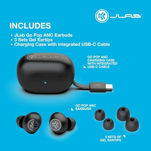 JLab Go Air Pop ANC Earbuds with Mic - Bluetooth, Black — view 6