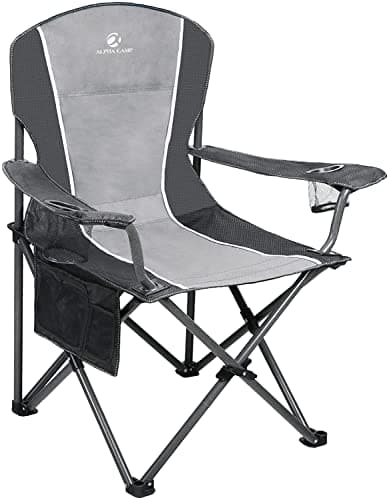 ALPHA CAMP Camping Folding Chair for Heavy People Portable Heavy Duty Chair