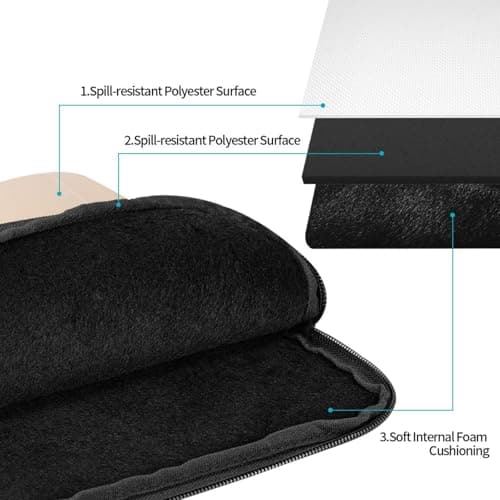 Laptop Sleeve Case 10 inch, Shockproof Protective Laptop Cover Beach Clear Sea Sand Briefcase Portable Carrying Computer Bag — view 3