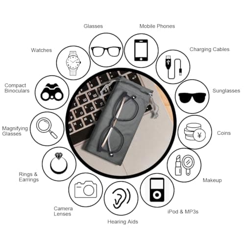 LICQIC Microfibre Sunglasses Soft Pouch, 1 Pcs Grey — view 3