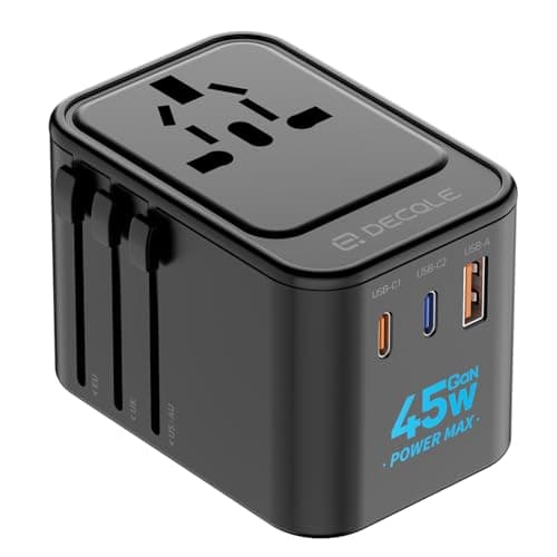 decqle Universal Travel Adapter for International Travel - EU UK US AU JP