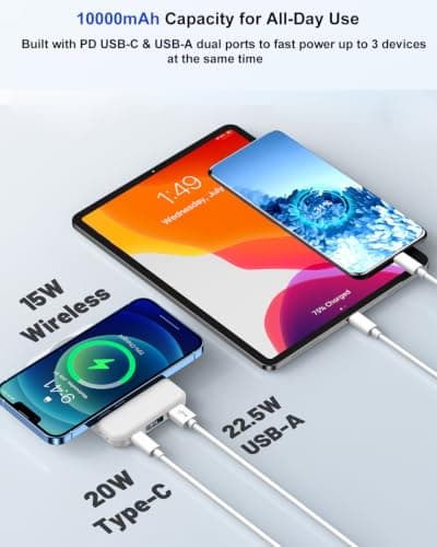 Azmuth for MagSafe Power Bank, 10000mAh Magnetic Wireless Portable Charger — view 5
