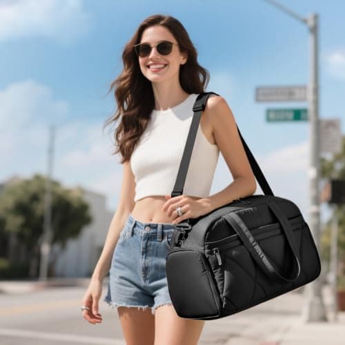 25L Travel Gym Bag for Women, Weekend Overnight Cabin Bag, Wet Pocket — view 2