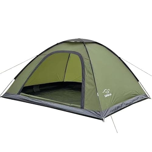 SAFACUS 4 Man Camping Tent - 3 to 4 Person Dome Tent Lightweight, Waterproof Family tent, Compact, Quick Setup. Outdoors, Backpacking