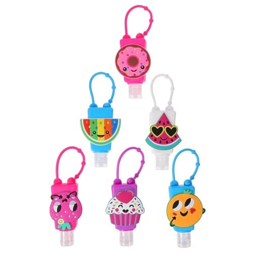 SILENRADAWN Travel Container Liquid Soap 6Pcs 30ml Plastic Bottles with Silicone Hook for Hanging on Backpack and Outdoor Activities