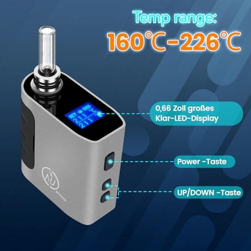 Aisvape NIU PRO Vaporiser | Herbal Heating Quick Swapped Chamber | 160℃-226℃ Portable Dry Herb Vaporizer| Replaceable SUS304 Pods| 1400 mAh Battery | Haptic Feedback(Sliver) — view 3