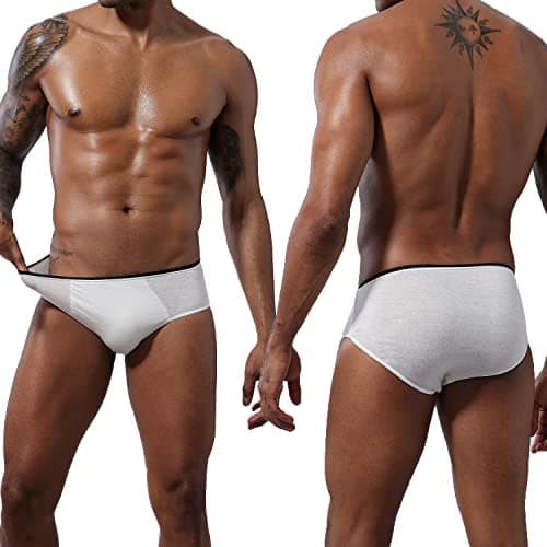 Travelcare 20 Packs Mens Cotton Disposable Underwear Panties, White, XXL