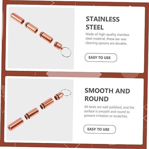 SHERCHPRY Stainless Steel Ear Wax Cleaning Tools 6pcs Set with Portable Aluminum Alloy Case for Earwax Removal and Hygiene Care, Rose Gold, Suitable for Adults and Travel Use — view 2