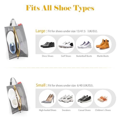 CANBOX 2 Pack Travel Shoe Bags, Water Resistant Shoe Storage Organizer — view 5
