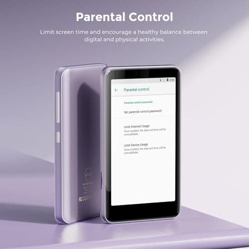 innioasis 16GB MP3 Player with Bluetooth and wifi, MP3 Player for Kids with Spotify, Spotify Kids, Pandora, Audible, 4.0" Touch Screen Music Player with Parental Controls, Up to 1TB(Pure Purple) — view 2