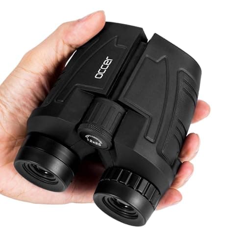 occer 12x25 Compact Binoculars with Low Light Night Vision, Large Eyepiece Waterproof Binocular for Adults & Kids,High Power Easy Focus Binoculars for Bird Watching,Outdoor Hunting,Travel,Sightseeing