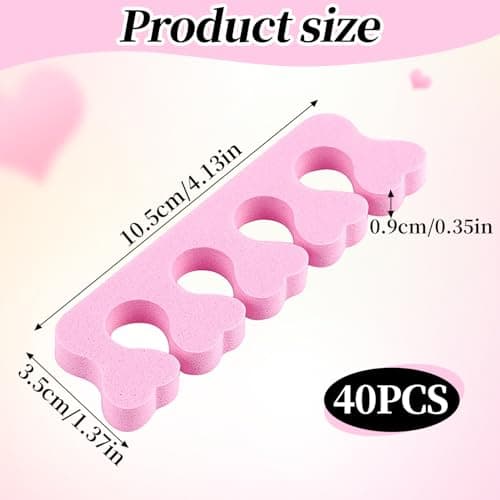 40-Piece Soft Sponge Toe Separators for Professional and DIY Nail Art & Pedicure, Lightweight and Comfortable Design for Flawless Polish Application — view 2