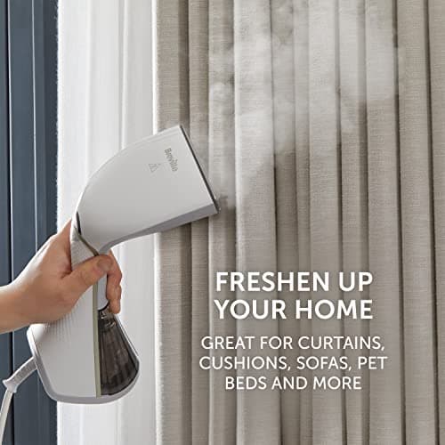 Breville EliteTEMP Handheld Garment Steamer | Horizontal & Vertical Clothes Steamer for Home & Travel | 1500W | Fast Heat Up | White & Gold — view 6