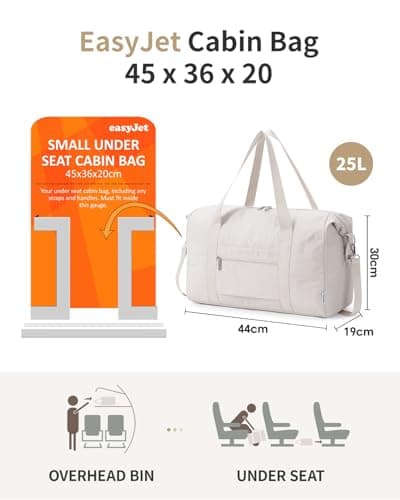 Narwey Cabin Bag 45x36x20 New Easyjet, Foldable Weekend Bags for Women — view 2