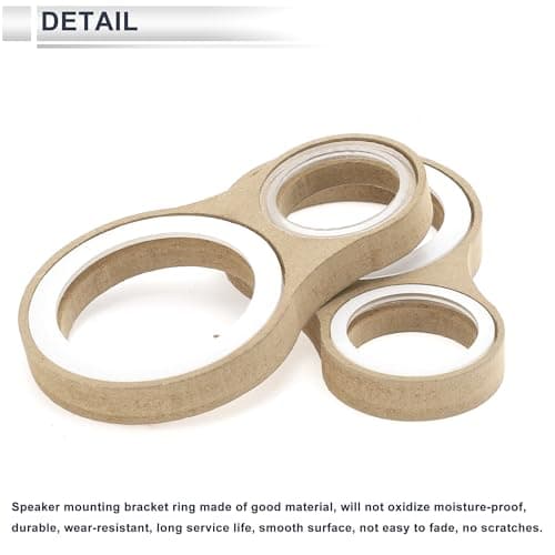 RATCHROLL 2 Set Universal Speaker Spacer Ring Adapter Dual Rings Waterproof for 1"for 3" with Acrylic Washers and Light Strip Brown Wood — view 4