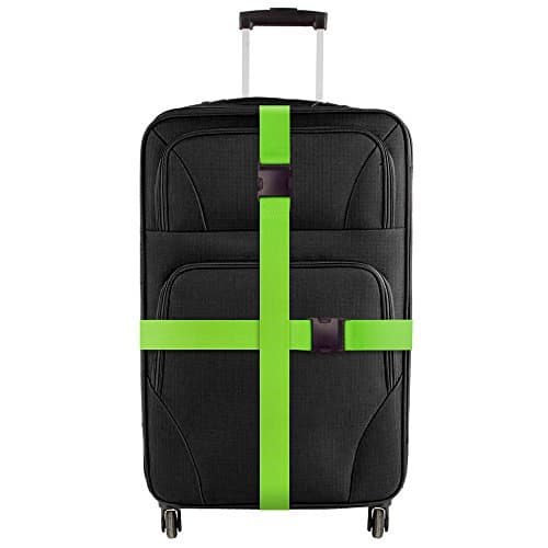 CampTeck U6746 Long Travel Luggage Straps Adjustable Suitcase Safety Belts– Green, 1 Pair — view 2