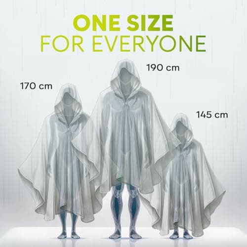 ZENO Rain Poncho Waterproof Adult - Festival Poncho - Waterproof, Disposable, Clear with Hood - Emergency Rain coat for Hiking, Cycling, Camping, Concert - Pack of 4 - Red Rush Edition — view 4