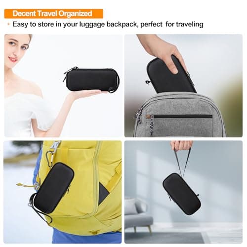 Elonbo Carrying Case ​for Sonos Roam 2 / Sonos Roam Portable Waterproof Bluetooth Speaker, Compact Wireless Speaker Hard Travel Protective Bag Storage Holder, Extra Mesh Pocket Fits Cable,Black+Orange — view 6