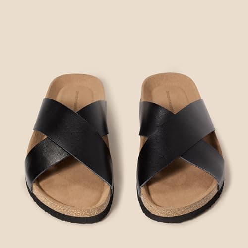 Amazon Essentials Men's Crossover Cork Sandals in Faux Leather, Black, 10 — view 3