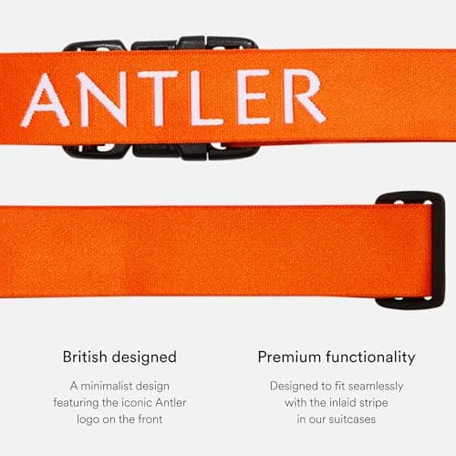 ANTLER Luggage Strap for Suitcases - Travel Accessories, Adjustable, Easy ID & Personalization, Heavy Duty & Durable, 67 in x 1.4 in, Coral Orange, Luggage Strap, Antler Classic 35mm Strap Coral — view 3