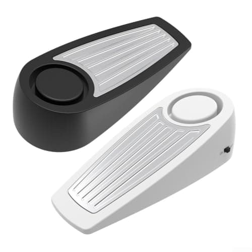 Portable Door Lock with Alarm - 130dB Door Stopper for Home Security System - Travel Safety Kit for Apartments - Non-Slip Rubber Base(White) — view 3