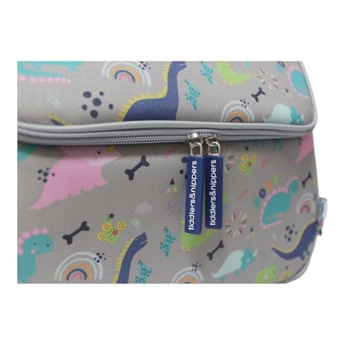 Tiddler Cooler Bag | Extra Large Insulated & Double Zipped | Carry Handle & Padded Shoulder Strap (Dinky Dinos) — view 4