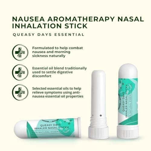 Myrtle & Maude - Queasy Days Aromatherapy Inhaler Nasal Stick - Nausea Relief and Morning Sickness Support - 100% Natural Essential Oils - Made with Ginger, Spearmint and Grapefruit - Vegan (1 Pack) — view 2