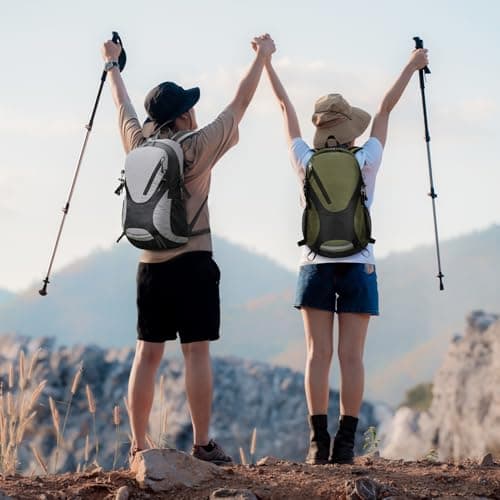 Outplea 30L Hiking Backpack for Men Women, Waterproof Outdoor Daypack Reflective with Waist Belt for Walking, Grey — view 6