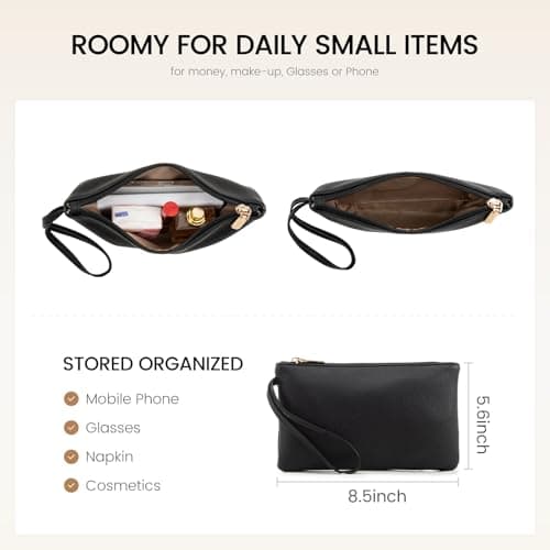 LOVEVOOK Laptop Bags for Women, 17.3 inch Handbags Tote Bags with Compartments, PU Leather Shoulder Work Bag Ladies Handbags with Purse for College Office Business Shopping, Black — view 6