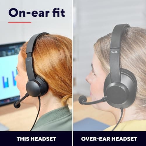 Trust Roha II On-Ear USB PC Headset with ENC Noise Cancelling Microphone — view 3