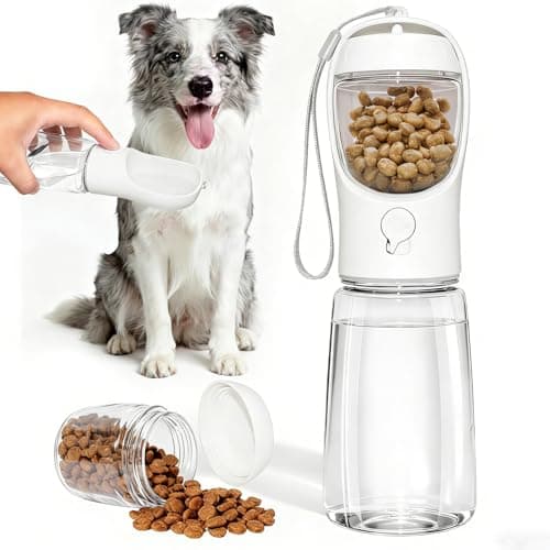 Dog Water Bottle Portable Water Bottle with Food Container for Dogs 550ml