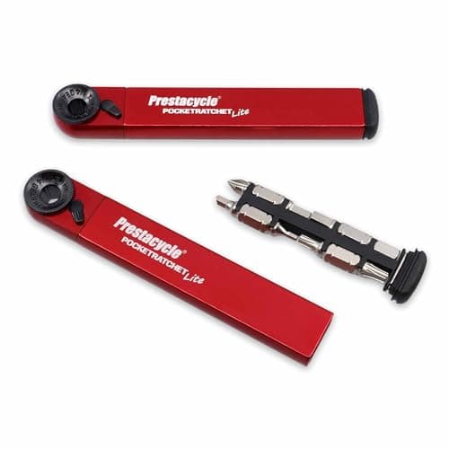 Prestacycle PocketRatchet Lite – 27% Lighter Pocket Multi-Tool | Compact Reversible Ratchet with 8 Double-Ended Bits Stored in Handle | Heavy-Duty 30Nm Bicycle Tool | 1/4" Hex Bit Compatible — view 3