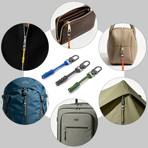 NOVWANG 8-Pack Black Zipper Pulls Detachable Zipper Replacement Zippers Repair Tab Kit for Backpacks Purse Luggage Jackets Suitcases Handbags Clothing Accessories — view 3