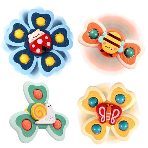 4PCS Suction Spinner Toys for Babies, High Chair Toys with Suction Cups 1-3