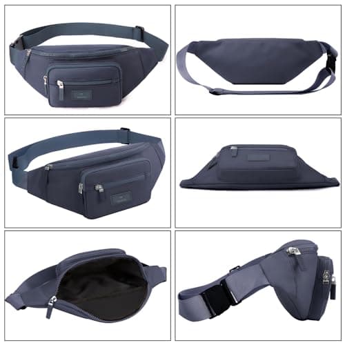 Bumbags for Ladies Bum Bag Fanny Pack Men Women Waist Pack Lightweight Adjustable for Running Walking Hiking Jogging (Blue) — view 3