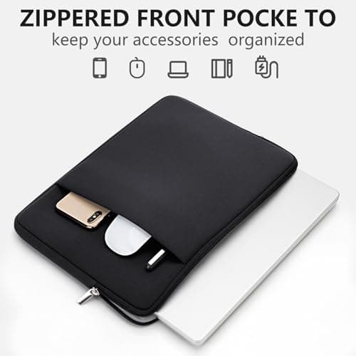 MicaYoung 15 Inch Laptop Sleeve Shockproof Cover with Pocket for 15 Inch MacBook Air M3 M2 Pro A1707 A1990 Samsung Notebook 9 Pen Pro Surface Laptop 3 4 15", Black — view 5