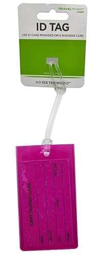 (12-Pack) Travel Smart Luggage Tags, Durable Jelly Travel ID Tags with Identification Cards for Suitcases, Backpacks, Gym Bags, Bold Neon Bag Identifiers for Airport Carousel, Bold Magenta — view 2