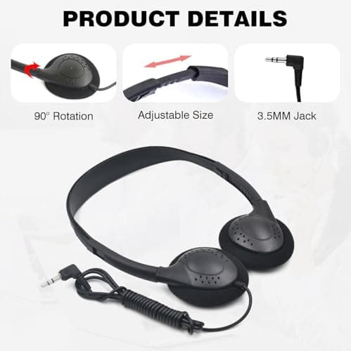LIROPAU 20 Pack Wired Headphones Over Ear, Classroom Headphones for Kids — view 2