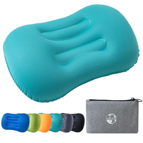 JetsCush Camping Pillow Inflatable Lightweight Travel Pillow Teal