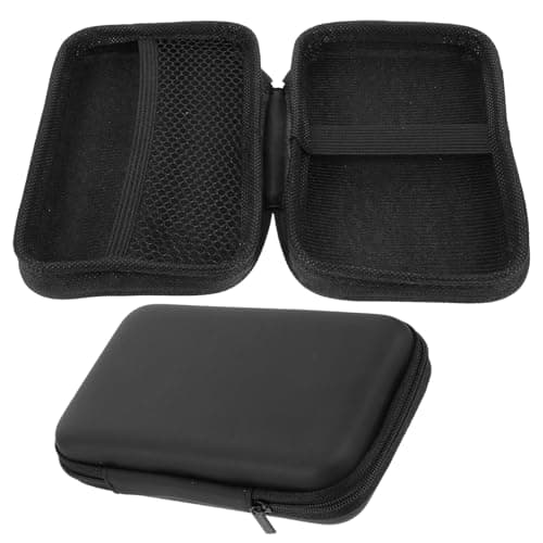 PAMINGONO 2pcs Eva Portable Organizer Pouches with Multi-partition Design and Mesh Pocket for USB Cables and Power Adapters, Quick Access and Improved Portability in Black