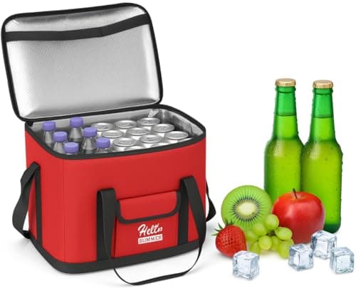 Extra Large 30L 60 Can Insulated Hot/Cold Cooler Bag Cool Box Picnic Camping Food Drink Ice Freezer Cool with Carry Handle and Shoulder Strap