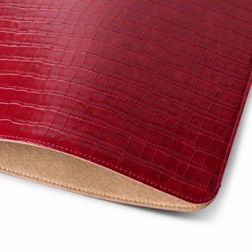 Comfyable 13 Inch Croc-Embossed Faux Leather Laptop Sleeve, Compatible with 13" MacBook Air M5 2026, MacBook Neo & MacBook Pro M2 2022, Slim Computer Case, Wine Red — view 3