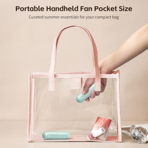 Morelax Portable Handheld Fan Mini Folding USB Rechargeable Cyan — view 5