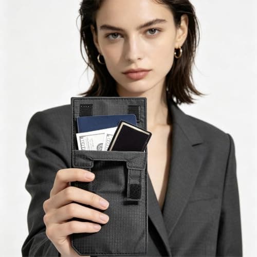 Belt Wallet Slim Quick Access Bag Waist Pack Money Wallet for Belt for ID Passport Phone Key Credit Card Travel Outdoor Running Hiking Fishing (Black) — view 5
