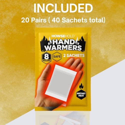 Hand Warmers - 20 Pairs - 8 Hours of Heat Air Activated Glove or Pocket Warming Sachets for Outdoor Activities Football, Golf, Skiing, Hiking, Sport Spectating — view 4