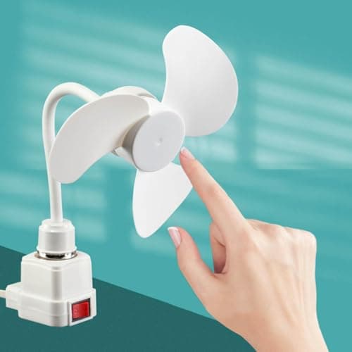 Plug Fan with Adapter, Mini Quiet Electric Socket Fan Adjustable Angle, Three Leaves Fan Blade 12-Inch Desk Wall Table Fans, Bathroom, Dormitory, Office — view 5