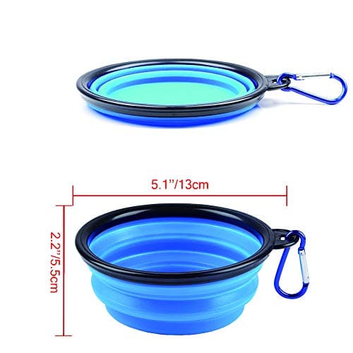 ZUOFENG Collapsible Travel Silicone Dog Cat Bowl Portable Pet Food Water Bowl, Feeding trough Portable Drinking Water Drinker with Water Hook, Easy to Carry, Save Space.（1 pcs） (Pack of 2) — view 2